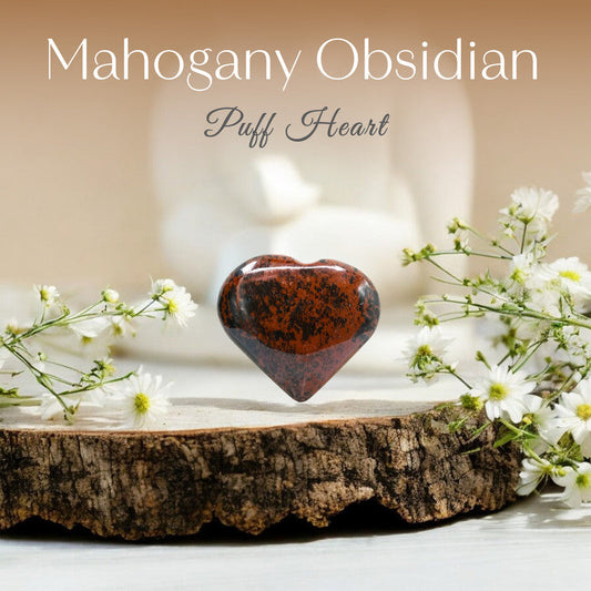 Mahogany Obsidian Puff Heart