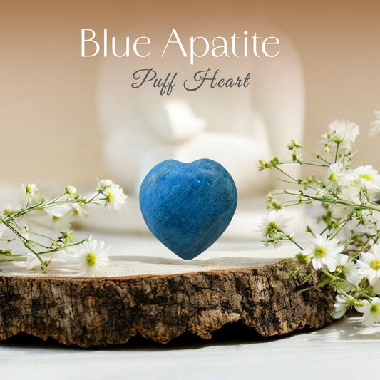 Blue Apatite Puff Heart