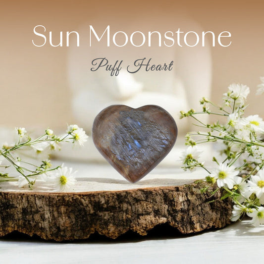 Sun Moonstone Puff Heart