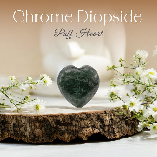 Chrome Diopside Puff Heart