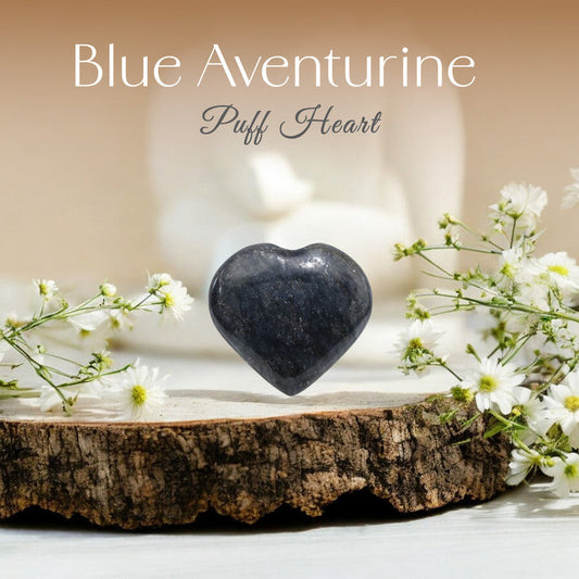 Blue Aventurine Puff Heart
