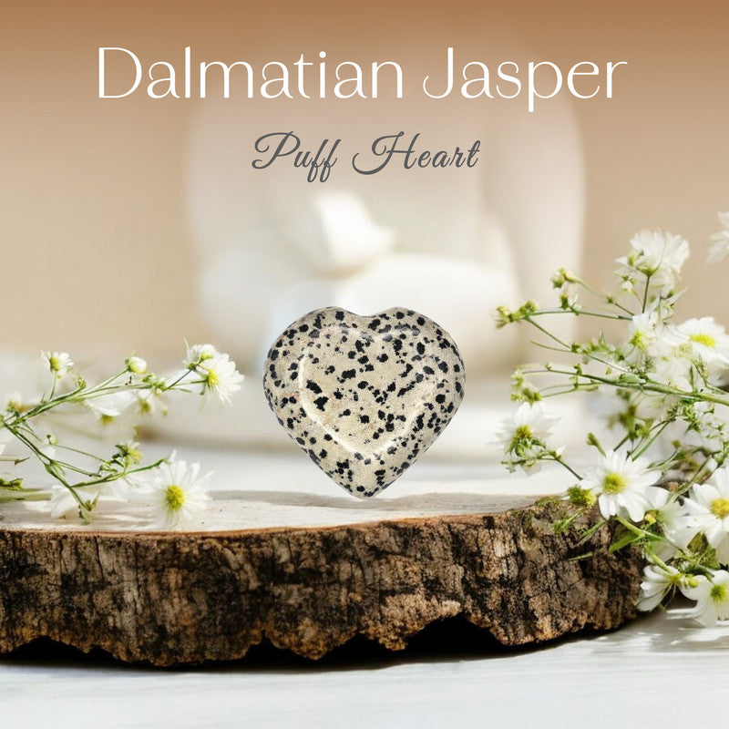 Dalmatian Jasper Puff Heart