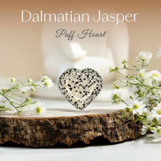 Dalmatian Jasper Puff Heart