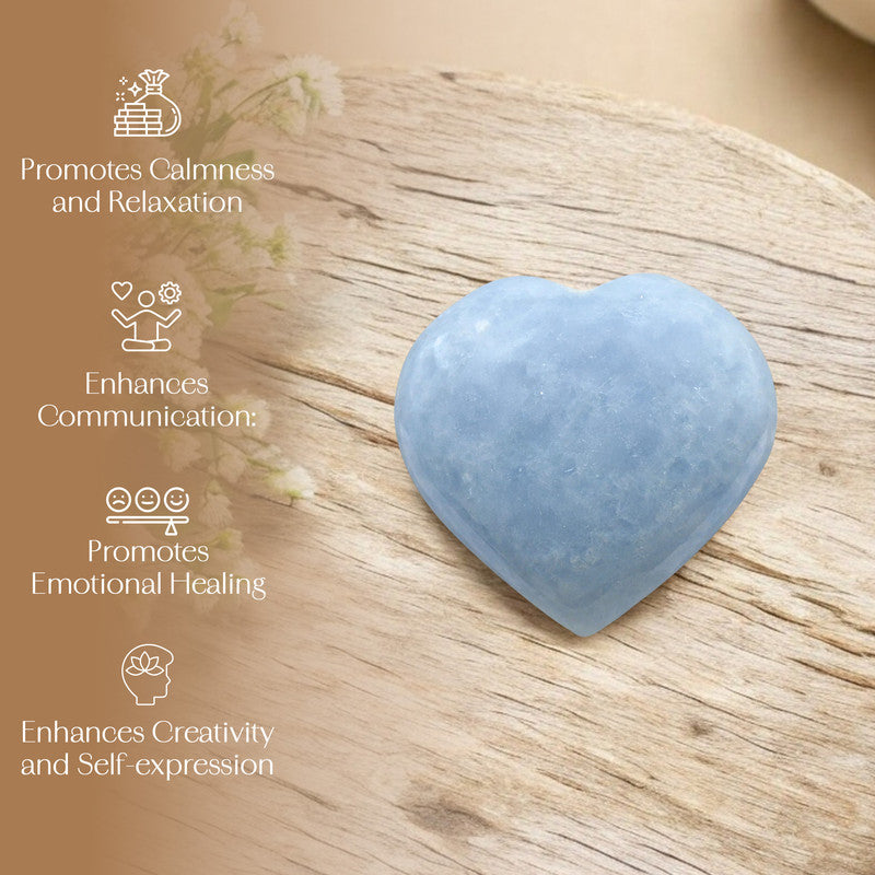 Blue Calcite Celestite Puff Heart