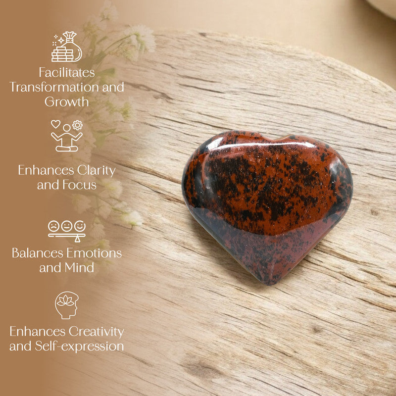 Mahogany Obsidian Puff Heart