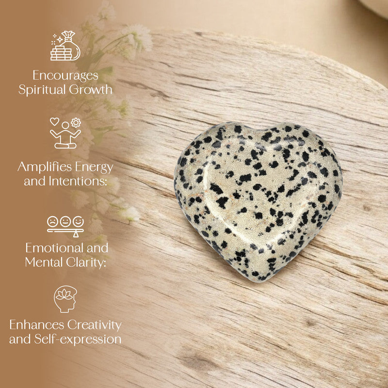 Dalmatian Jasper Puff Heart