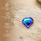 Titanium Aura Quartz Puff Heart