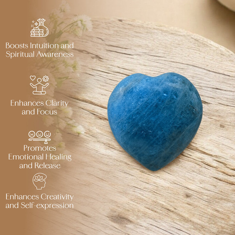 Blue Apatite Puff Heart