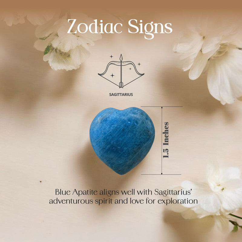 Blue Apatite Puff Heart