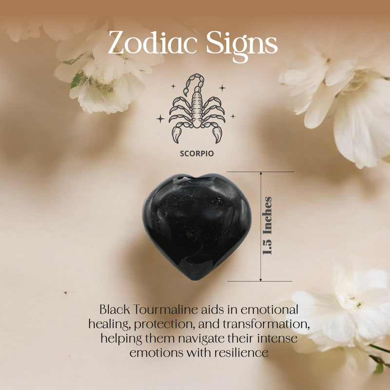 Black Tourmaline Puff Heart