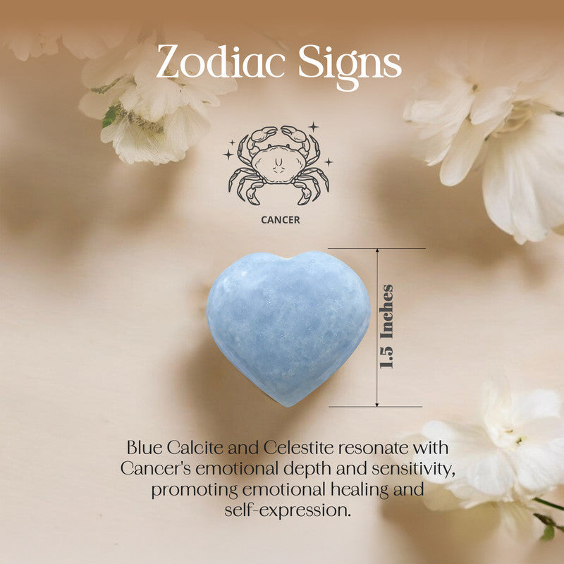 Blue Calcite Celestite Puff Heart