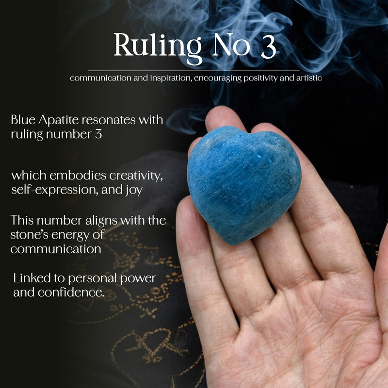 Blue Apatite Puff Heart