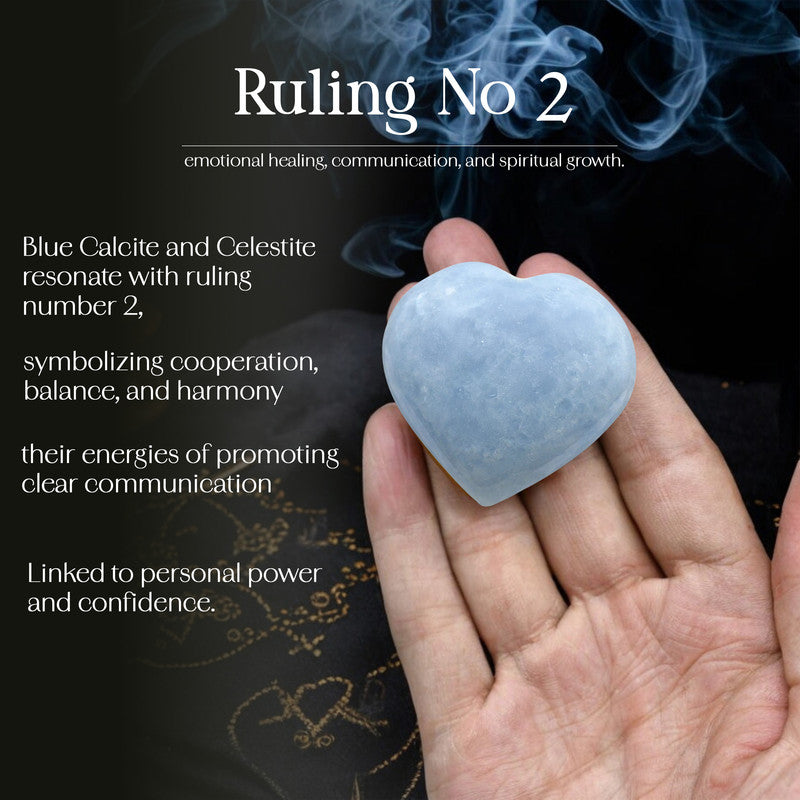 Blue Calcite Celestite Puff Heart