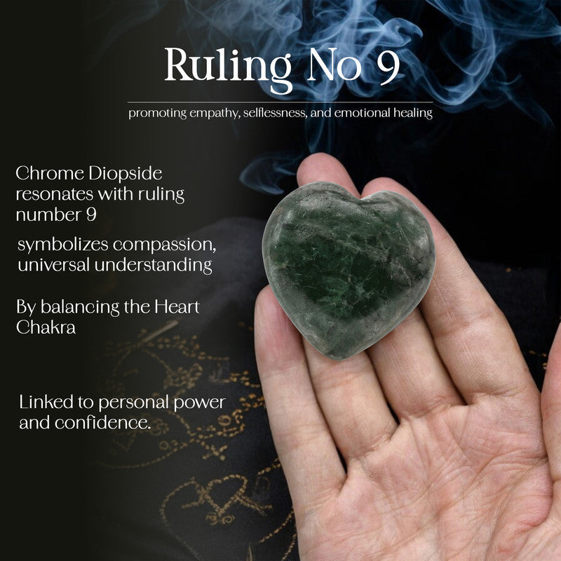 Chrome Diopside Puff Heart