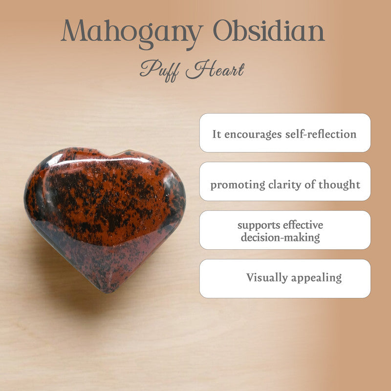 Mahogany Obsidian Puff Heart