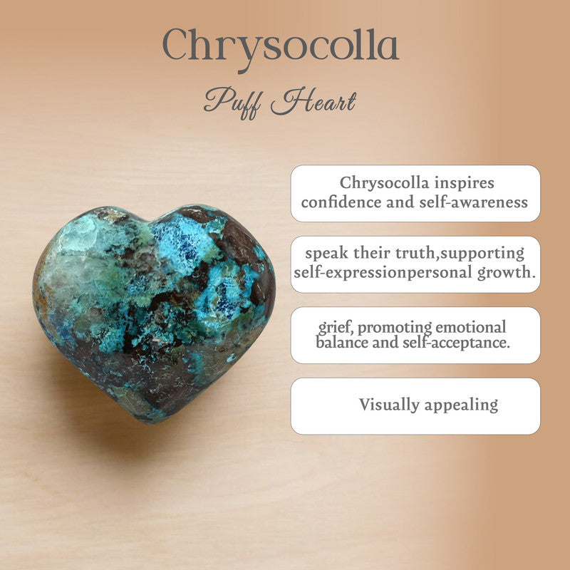 Chrysocolla Puff Heart