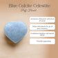 Blue Calcite Celestite Puff Heart
