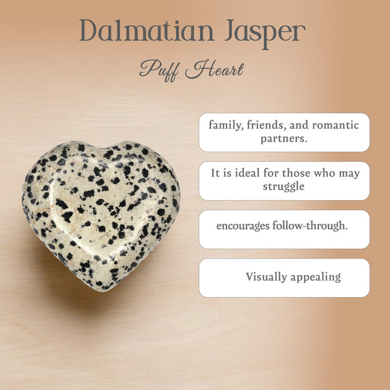 Dalmatian Jasper Puff Heart