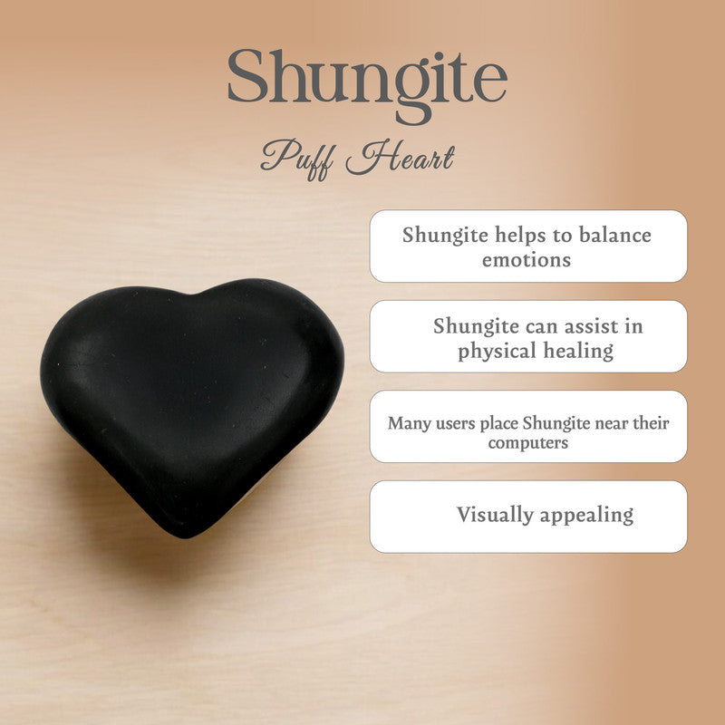 Shungite Puff Heart