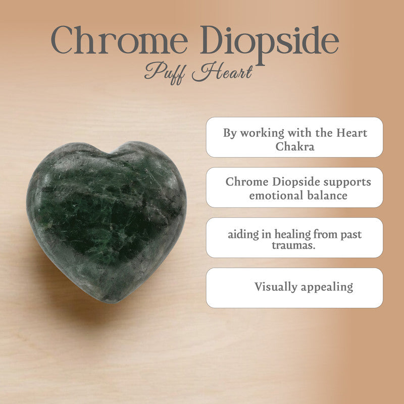 Chrome Diopside Puff Heart