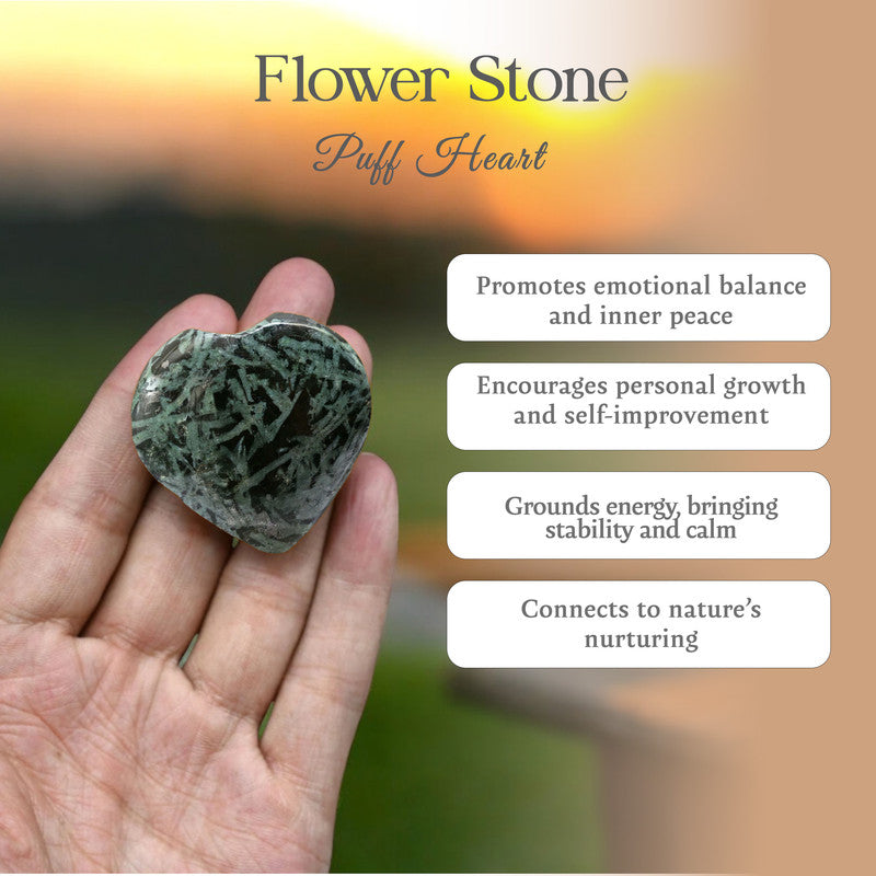 Flower Stone Puff Heart