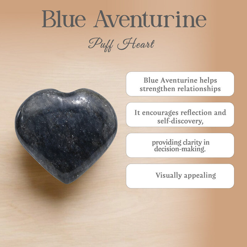 Blue Aventurine Puff Heart