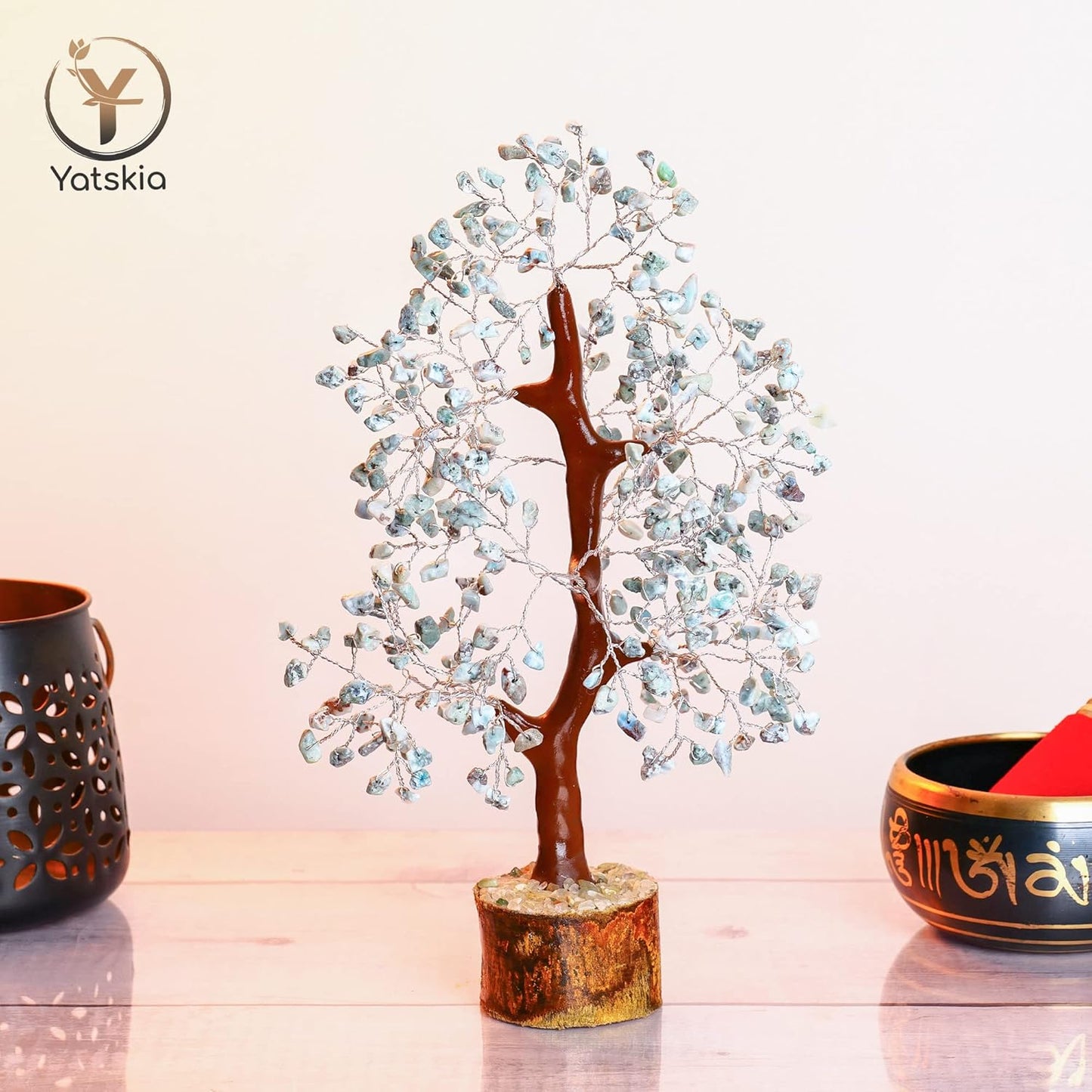 Larimar Crystal Tree (Silver Wire) – 10-12 Inch