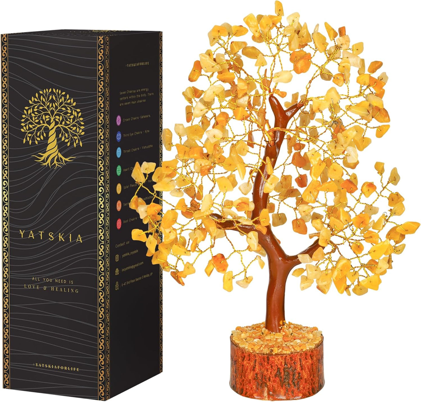 Yellow Aventurine Golden Wire Crystal Tree – 10-12 Inch