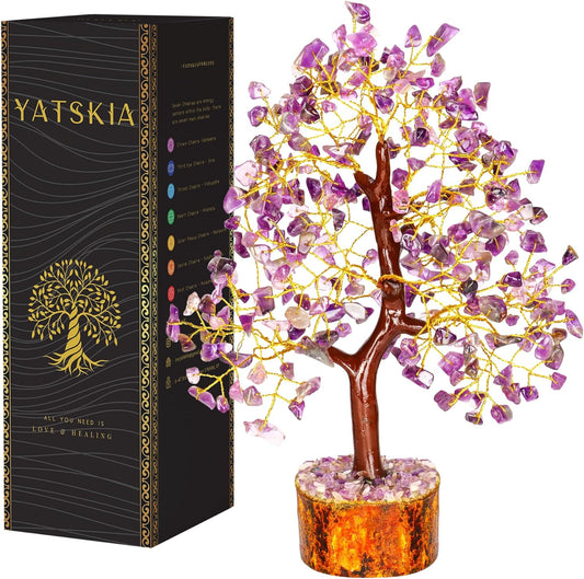 Amethyst Crystal Tree (Golden Wire) 10 - 12 Inch