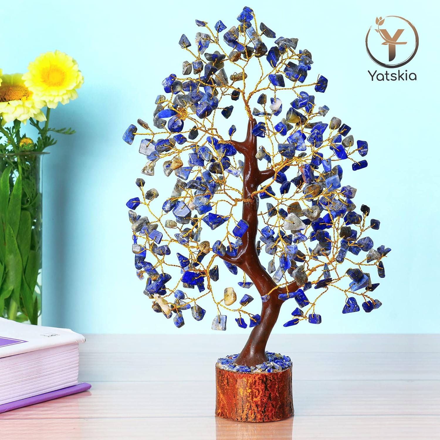 Lapis Lazuli Golden Wire Crystal Tree – 10-12 Inch