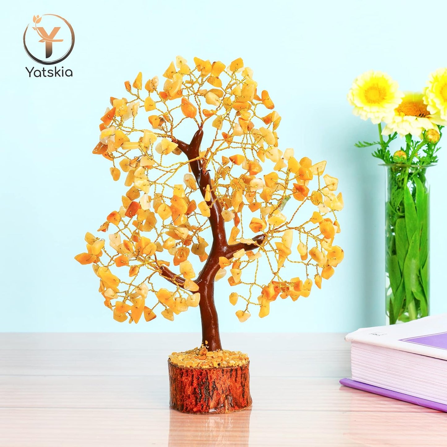 Yellow Aventurine Golden Wire Crystal Tree – 10-12 Inch