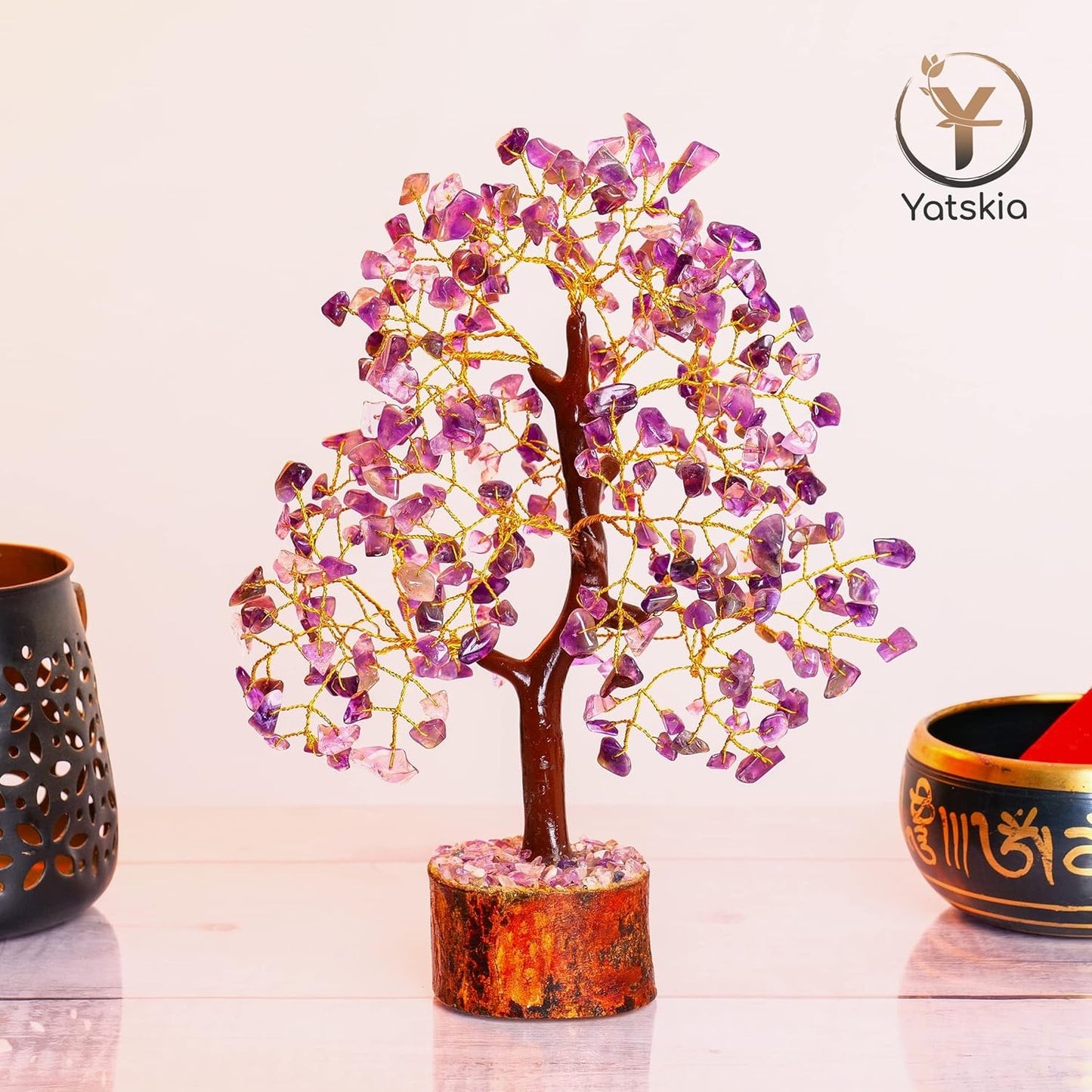 Amethyst Crystal Tree (Golden Wire) 10 - 12 Inch