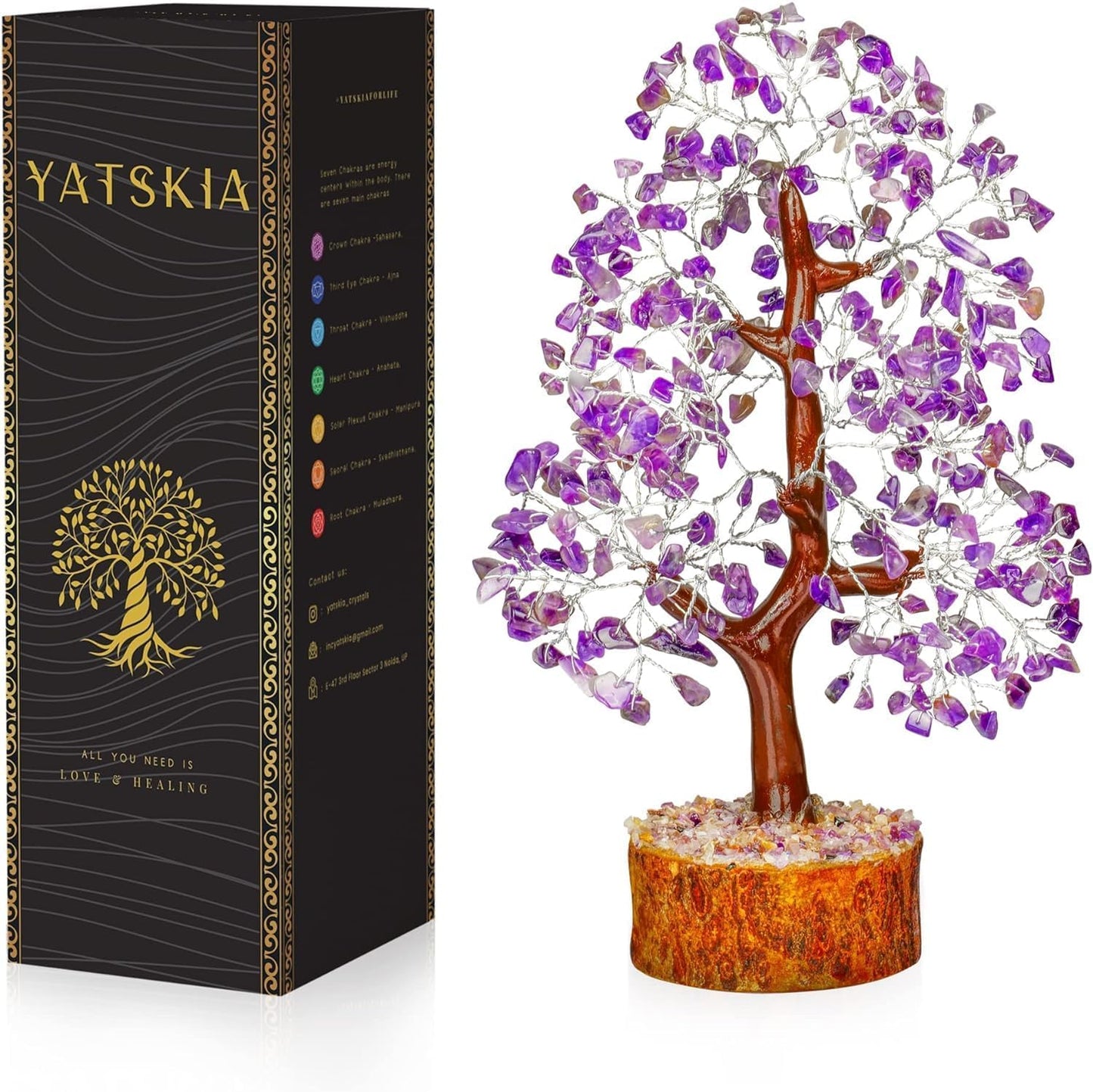 Amethyst Silver Wire Crystal Tree (10 - 12 Inch)