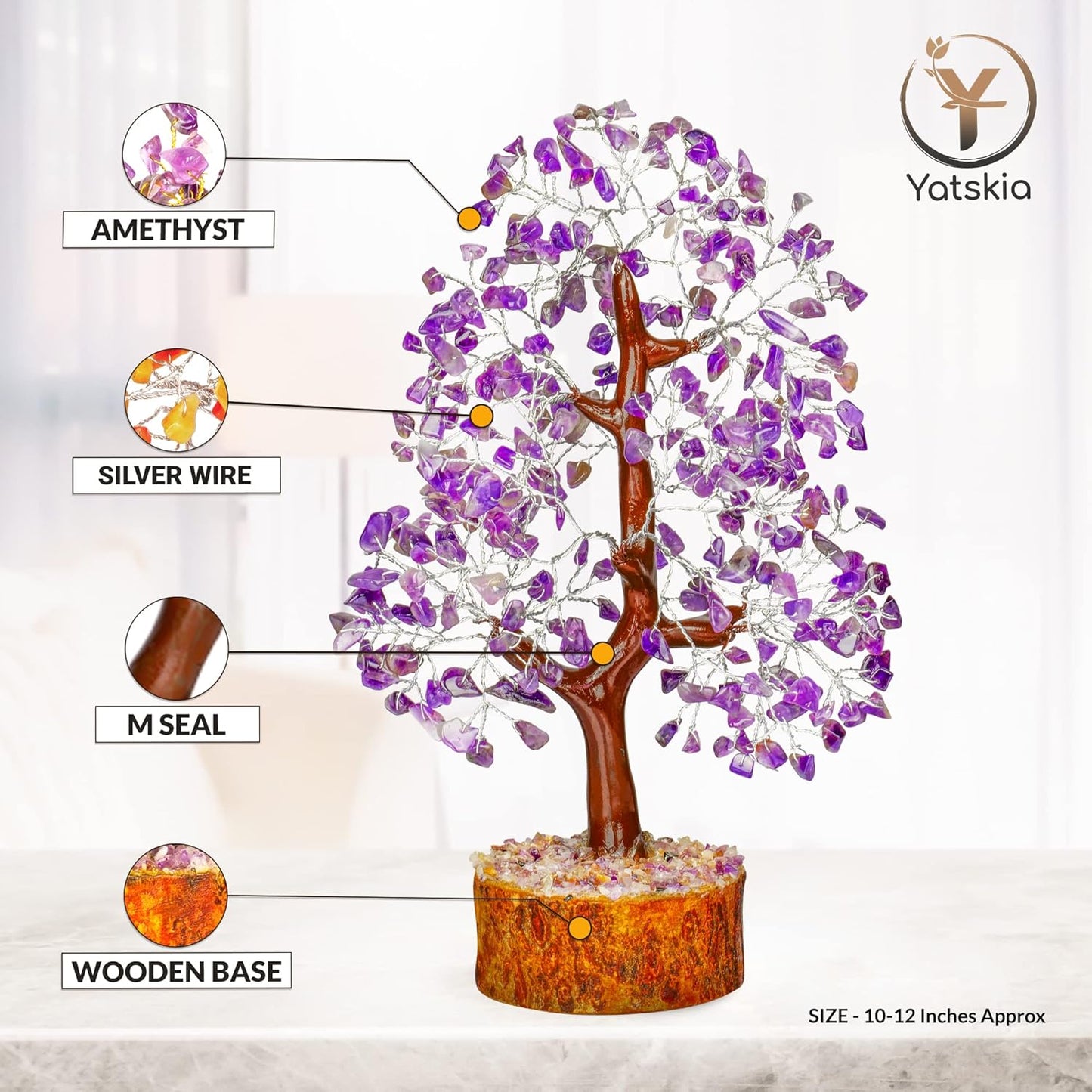 Amethyst Silver Wire Crystal Tree (10 - 12 Inch)