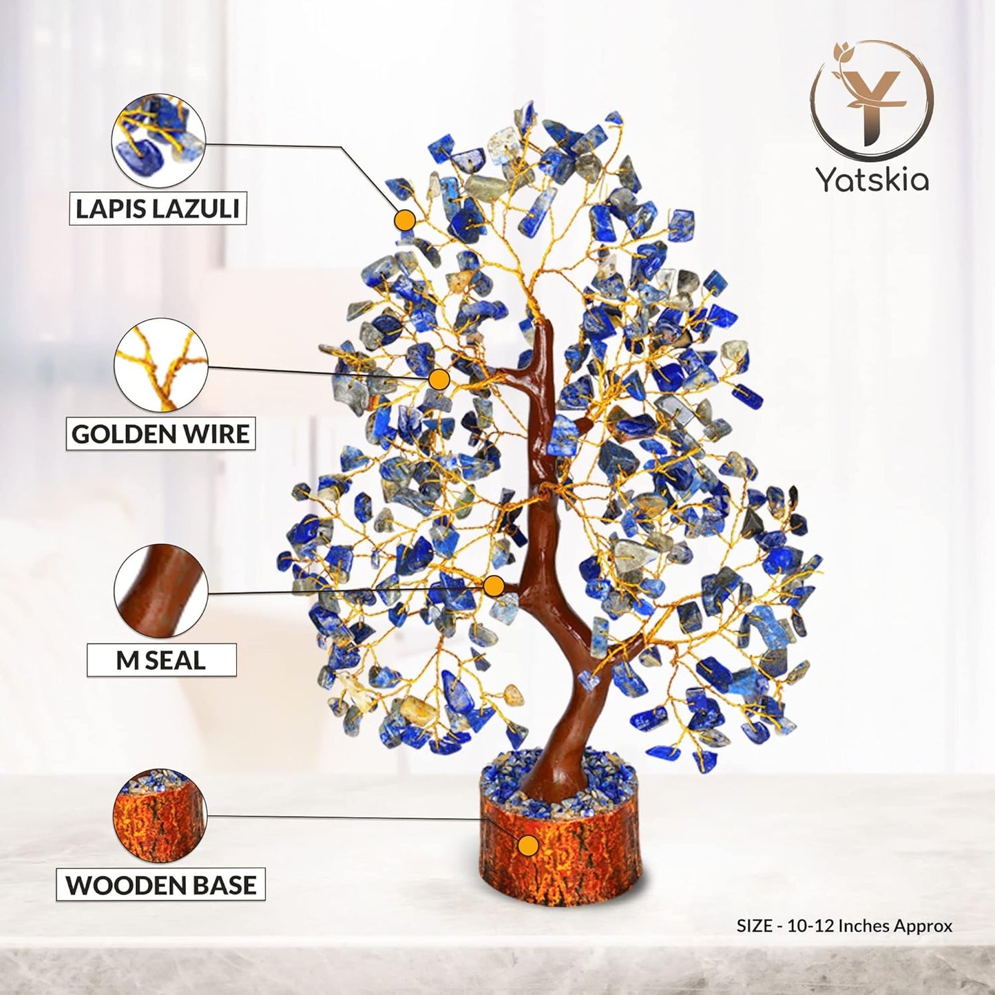 Lapis Lazuli Golden Wire Crystal Tree – 10-12 Inch