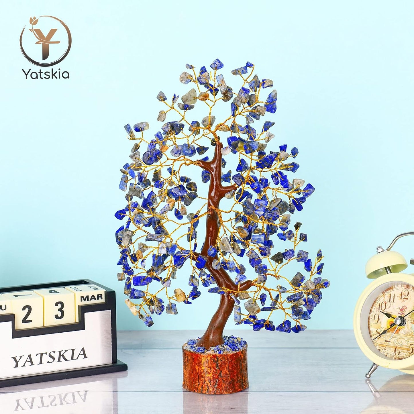 Lapis Lazuli Golden Wire Crystal Tree – 10-12 Inch