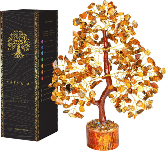 Tiger Eye Golden Wire Crystal Tree – 10-12 Inch
