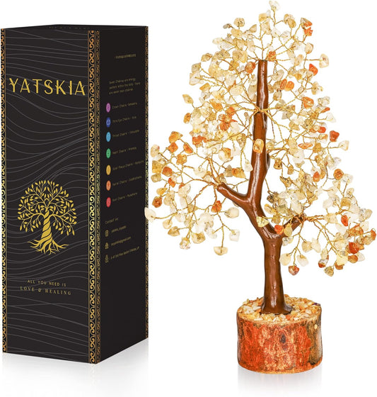 Citrine Healing Crystal Tree (Golden Wire)