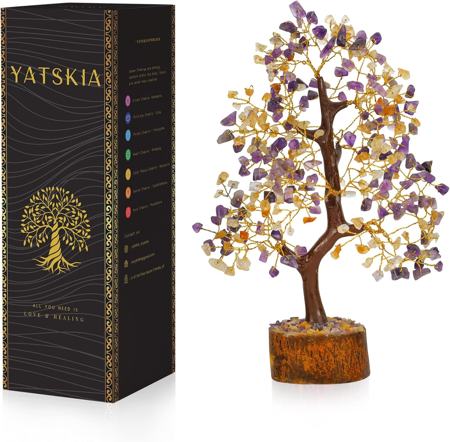Citrine and Amethyst Tree for Wealth