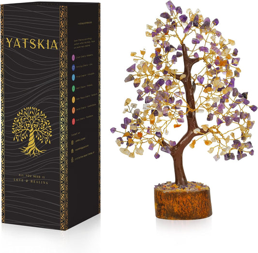 Citrine and Amethyst Tree for Wealth