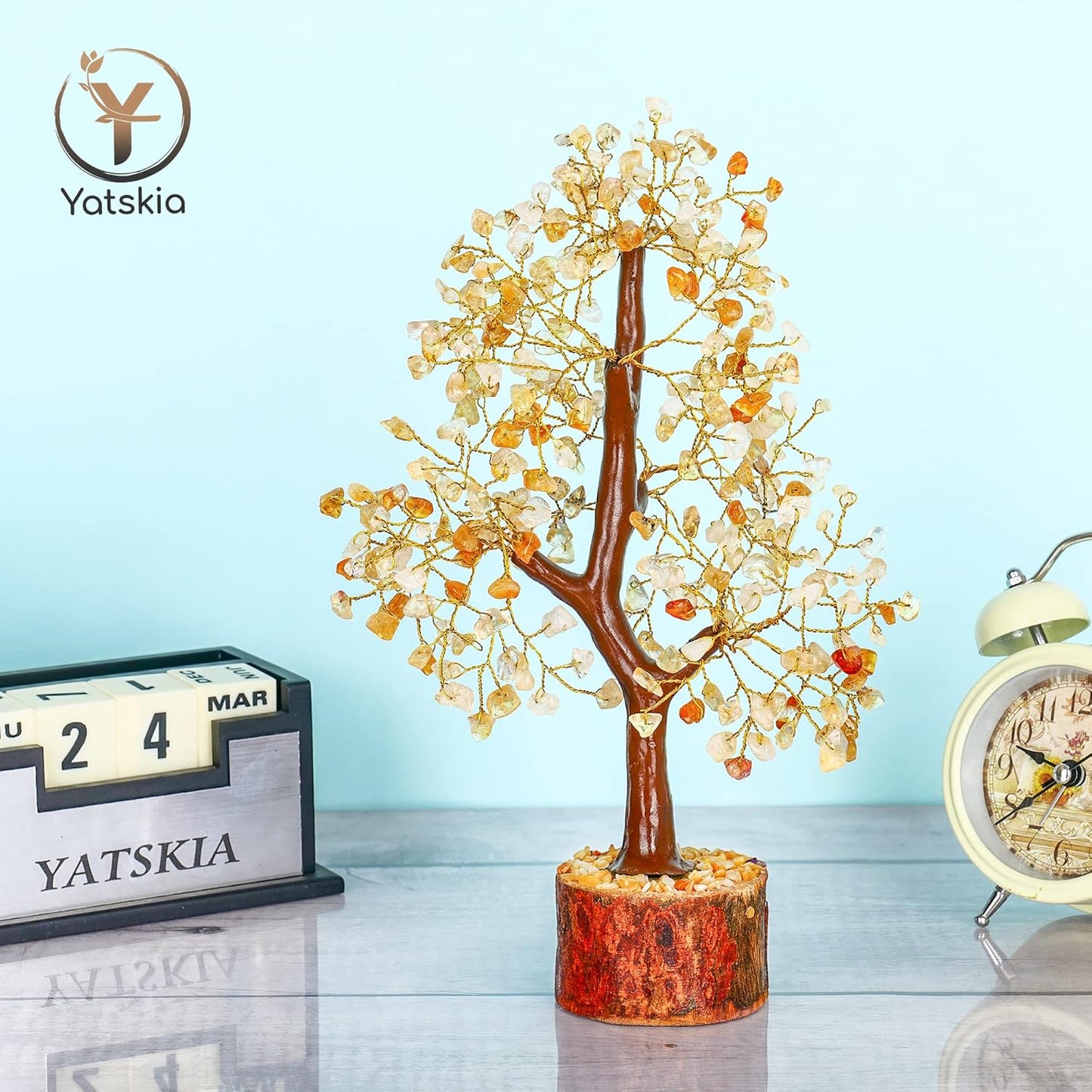 Citrine Healing Crystal Tree (Golden Wire)