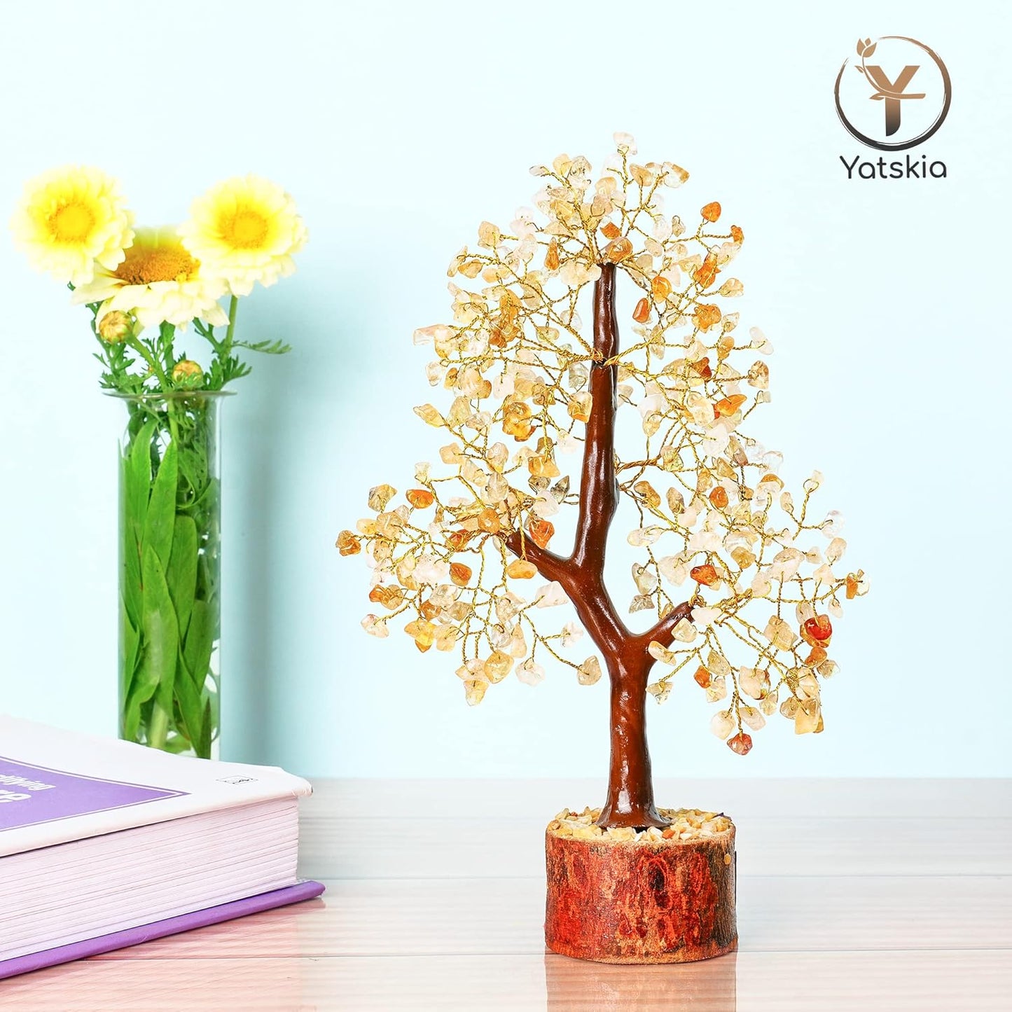 Citrine Healing Crystal Tree (Golden Wire)
