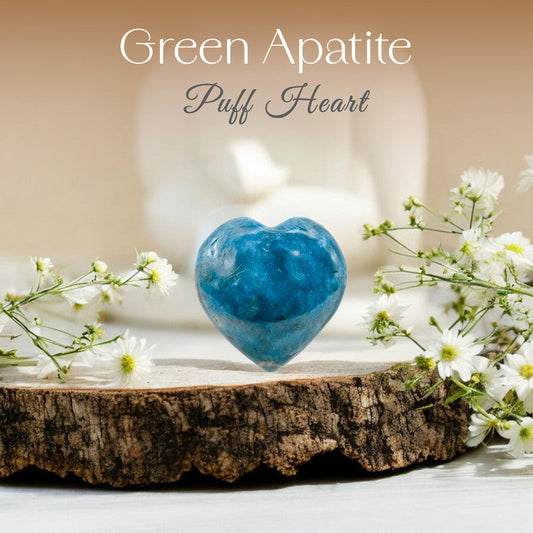 Green Apatite Puff Heart
