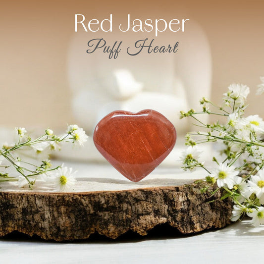 Red Jasper Puff Heart