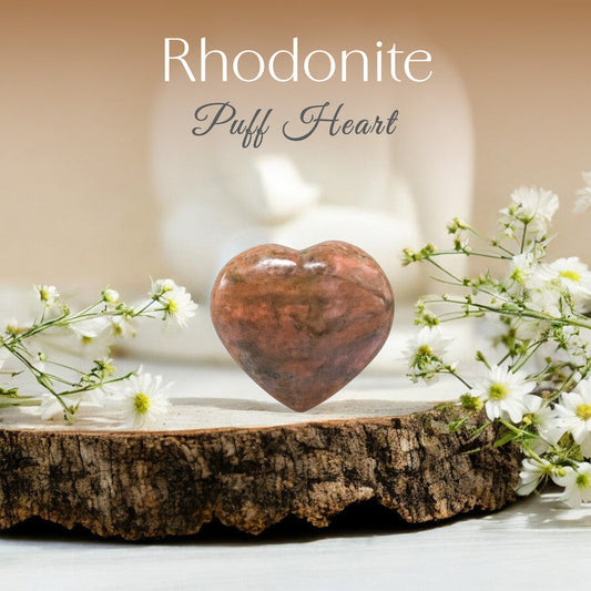 Rhodonite Puff Heart