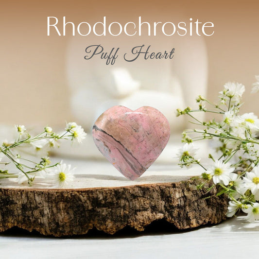 Rhodochrosite Puff Heart