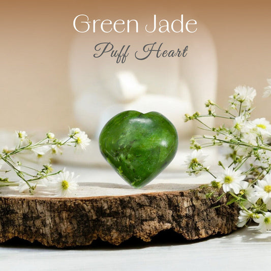 Green Jade Puff Heart
