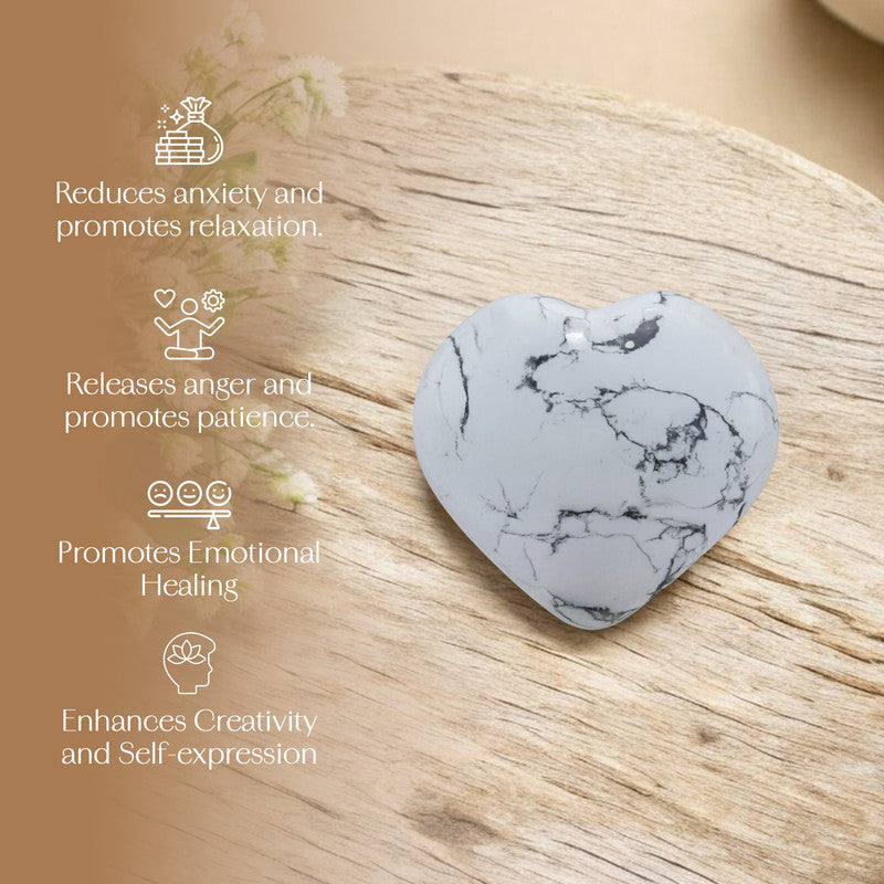 Howlite Puff Heart