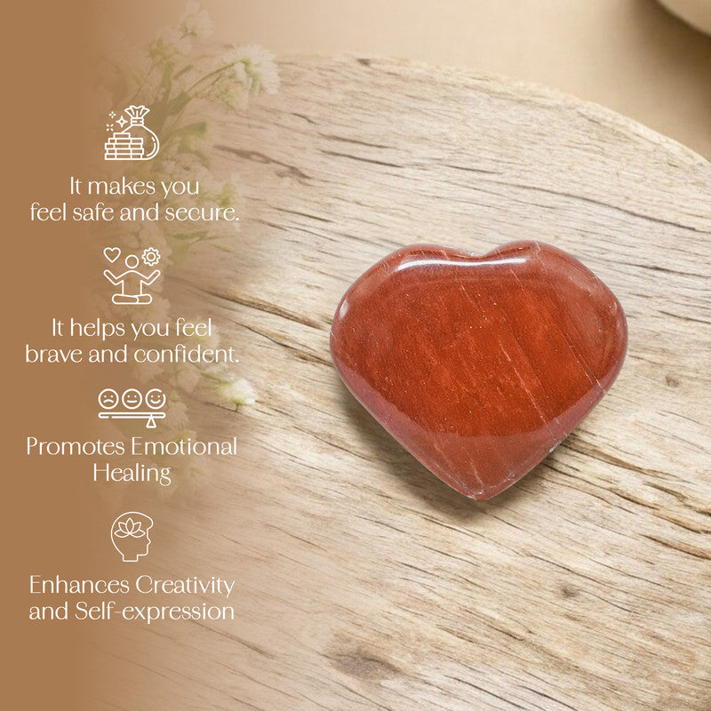Red Jasper Puff Heart