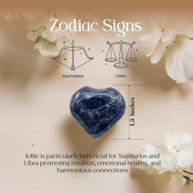 Iolite Puff Heart